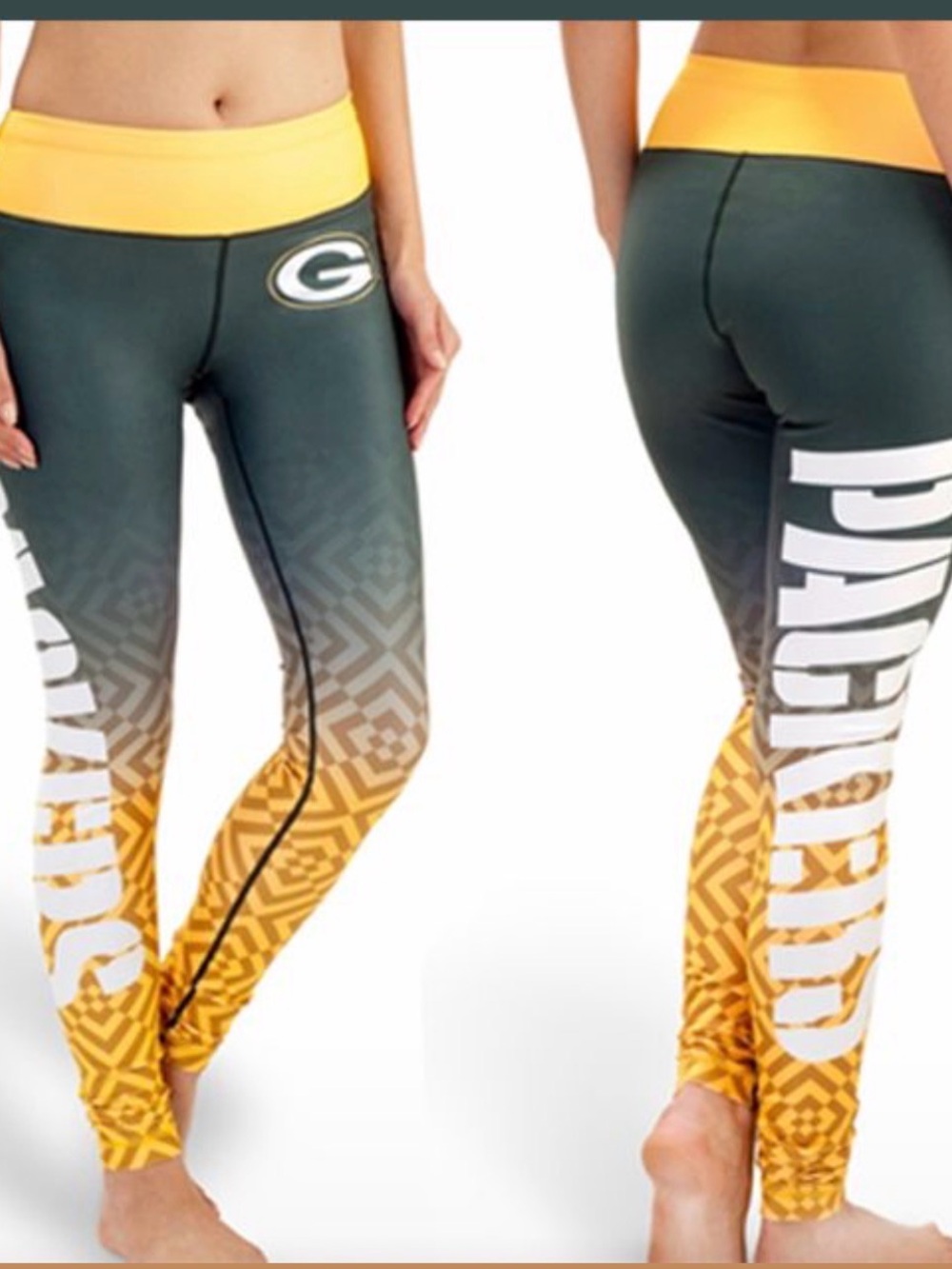 NFL Green and Yellow Patterned Leggings